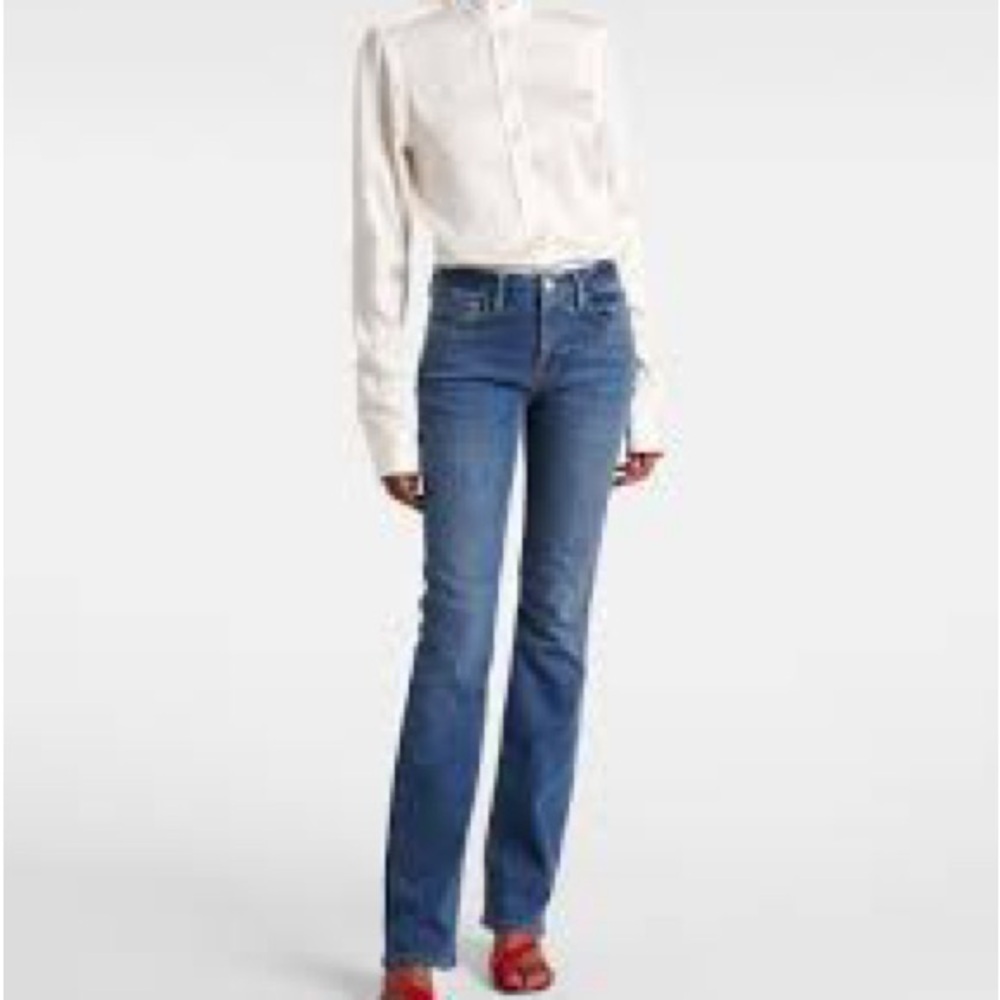 FRAME Le Mini Boot Medium Wash Stretch Denim Jeans Size 24